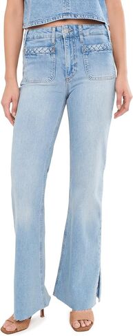 PAIGE Women's Sofia Braided Patch Pocket Jeans in Kuwait