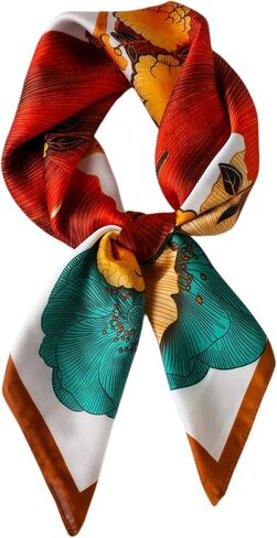 Silk Like Square Scarf for Women Men 27.5" in Kuwait