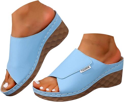 المرأة s ls الصيف المفتوحة تو الجلود الانزلاق على الشرائح عرض واسع Slingback Flatform l الصلبة اللون عدم الانزلاق النعال عارضة الراحة في الهواء الطلق أحذية المشي الشاطئ in Saudi Arabia