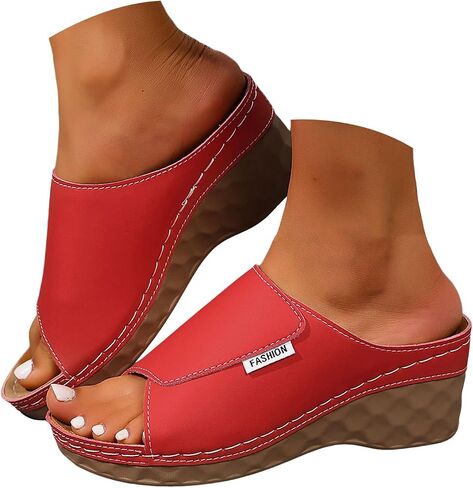 المرأة s ls الصيف المفتوحة تو الجلود الانزلاق على الشرائح عرض واسع Slingback Flatform l الصلبة اللون عدم الانزلاق النعال عارضة الراحة في الهواء الطلق أحذية المشي الشاطئ in Saudi Arabia