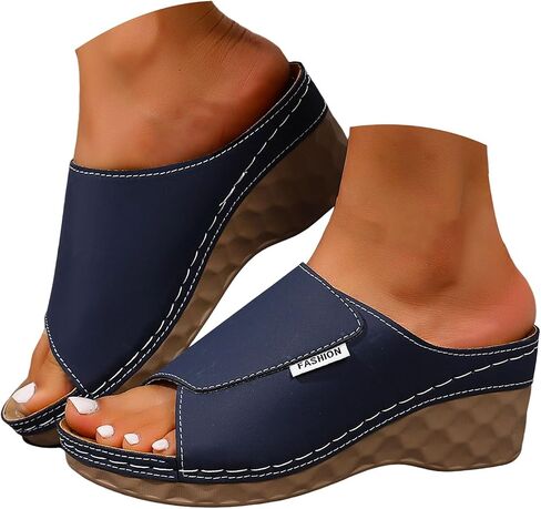 المرأة s ls الصيف المفتوحة تو الجلود الانزلاق على الشرائح عرض واسع Slingback Flatform l الصلبة اللون عدم الانزلاق النعال عارضة الراحة في الهواء الطلق أحذية المشي الشاطئ in Saudi Arabia