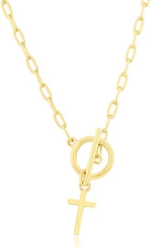 Paperclip Link Chain Necklace in Sterling Silver - Toggle Charm Necklaces for Women - Fine Jewelry for Her in Kuwait