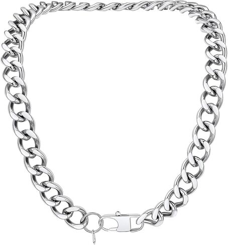 PROSTEEL Chunky Cuban Link Chain for women 14K Gold/Stainless Steel Necklace Thick Trendy Statement Choker Punk Hip-Hop Jewelry Gift Box, 12MM/16MM/20MM,16-20" in Kuwait