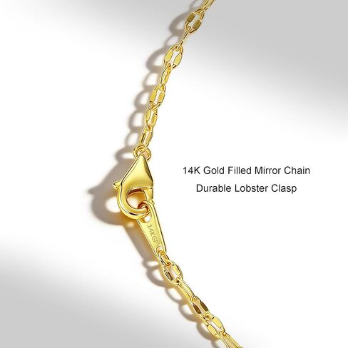 14K Gold Mirror Chain Necklace, Dainty 2mm Sparkle Faceted Sequin Link Chain for Women, Size 16-22 Inches, Hypoallergenic, Non-Tarnish, Cadenas De Oro 14K Para Mujer in Saudi Arabia