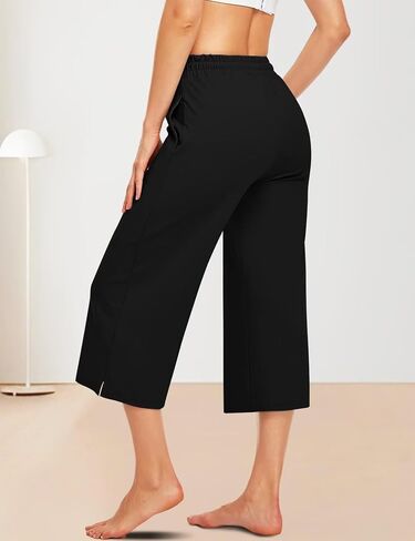 Women's Wide Leg Casual Pants Cross Waist Palazzo Lounge Pajama Flowy Pants Yoga Sweatpants with Pockets in Kuwait