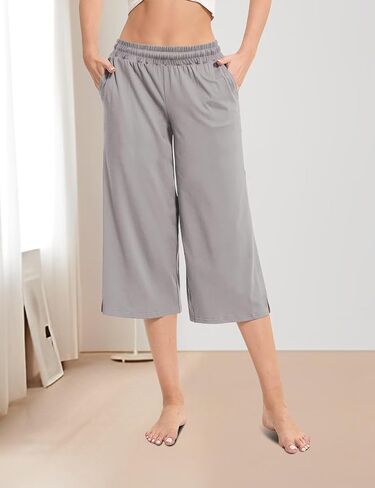 Women's Wide Leg Casual Pants Cross Waist Palazzo Lounge Pajama Flowy Pants Yoga Sweatpants with Pockets in Kuwait