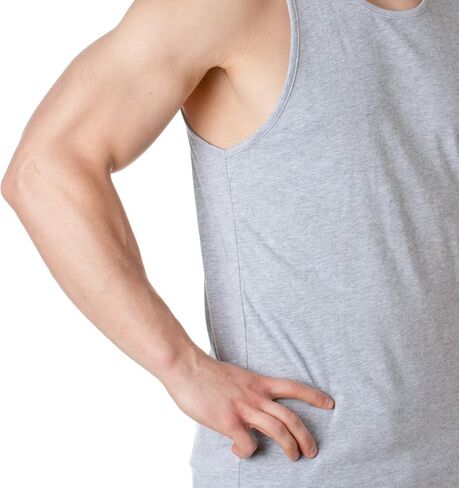 Next Level Apparel Men's Cotton Muscle Tank Top, Heather Gray, X-Large in Kuwait