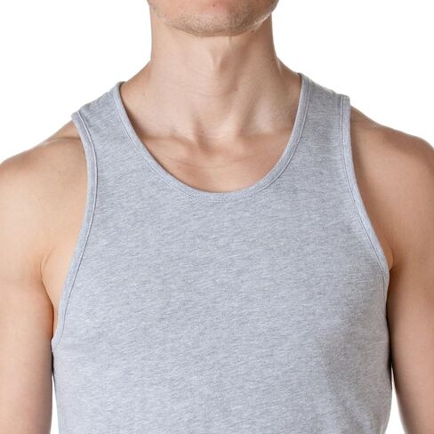Next Level Apparel Men's Cotton Muscle Tank Top, Heather Gray, X-Large in Kuwait