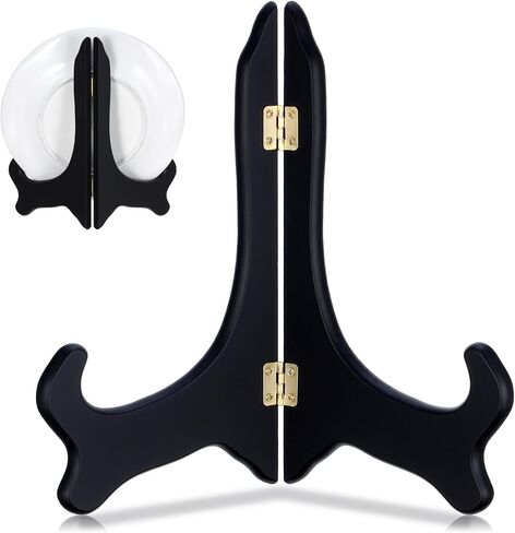 Small Plate Stand for Display 8 Inch Wooden Black Easel Plate Holder For Displaying Decorative Mini Easel Frame Picture Stands for Displays Book Dish Card Picture Cd in Kuwait