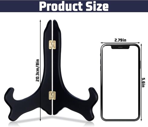 Small Plate Stand for Display 8 Inch Wooden Black Easel Plate Holder For Displaying Decorative Mini Easel Frame Picture Stands for Displays Book Dish Card Picture Cd in Kuwait