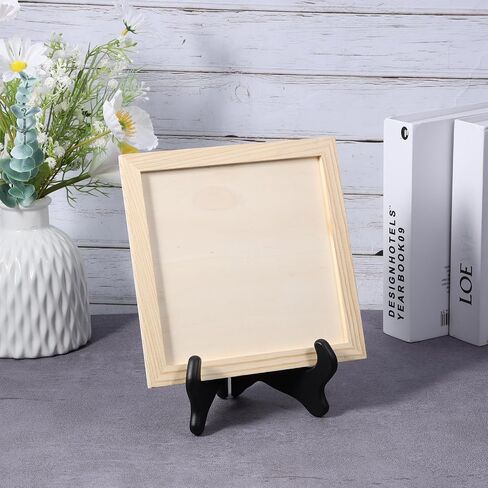 Small Plate Stand for Display 8 Inch Wooden Black Easel Plate Holder For Displaying Decorative Mini Easel Frame Picture Stands for Displays Book Dish Card Picture Cd in Kuwait