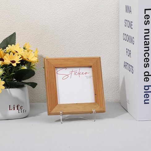 SynHHergyx 2 PCS Acrylic Plate Stand Clear Acrylic Easel Display Stand with Deep Support Shelves Display Holder for Card, Frame, Picture, Magazine, Book, CD 3 × 2.6 × 2.2 Inch in Saudi Arabia
