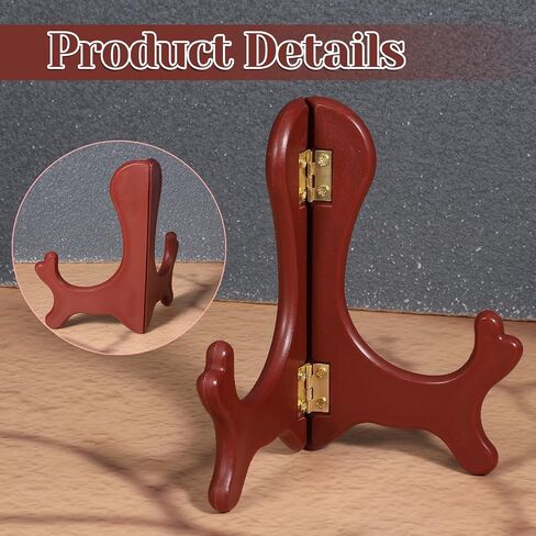 Wooden Small Easel Plate Stand, 5 Inches Adjustable Plate Holders for Displaying, Elegant Plate Display Stand for Photos, Artwork, Books, Unique Decorative Plates to Showcase Your Collections in Saudi Arabia