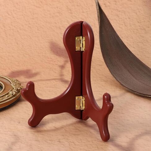 Wooden Small Easel Plate Stand, 5 Inches Adjustable Plate Holders for Displaying, Elegant Plate Display Stand for Photos, Artwork, Books, Unique Decorative Plates to Showcase Your Collections in Saudi Arabia