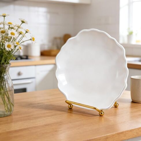 2 PCS Gold Small Plate Holder, Mini Metal Plate Display Holder Simple Wire Plates Stands for Home Office Restaurant Book Photo Easel Creation Plates Collectibles Artistic Work in Kuwait