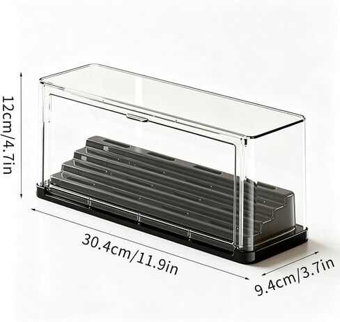 4 Row Acrylic Challenge Coin Display Stand with Dust Cover, Black Military Coin Holder Rack Holds 16 Coins for Desk, Clear Army Challenge Coin Display Case for Collectors in Saudi Arabia