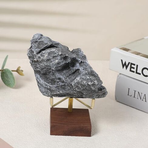 Skrfren Adjustable Metal Arms Display Stand Easel with Walnut Wooden Base, Small Decorative Stand Easels Holder for Displaying Photos, Coral, Geodes, Rock, Mineral, Agate Plate, Seashell 2"x2"x3.2" in Kuwait