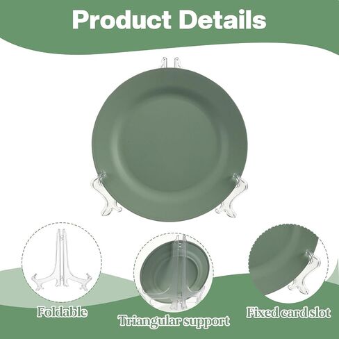 Nogeqi 2 Pieces Clear Acrylic Plate Stands for Display, 10 Inch, Folding Plate Holder, Clear Acrylic Easel Display Stands for Pictures or Other Items for Weddings, Birthdays, Home Decoration, Tables in Kuwait