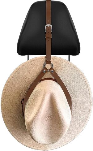 Adorila Cowboy Hat Rack for Pickup Trucks, Vegan Leather Cowboy Hat Holder for Truck Headrest, Cowboy Hat Hanger for Vehicle SUV Car Accessories (Brown) in Kuwait