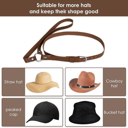 Adorila Cowboy Hat Rack for Pickup Trucks, Vegan Leather Cowboy Hat Holder for Truck Headrest, Cowboy Hat Hanger for Vehicle SUV Car Accessories (Brown) in Kuwait