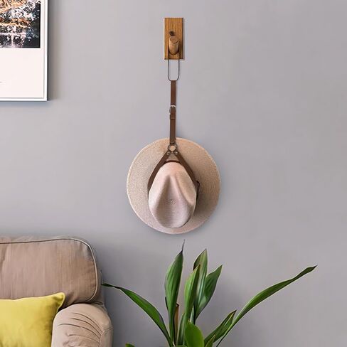 Adorila Cowboy Hat Rack for Pickup Trucks, Vegan Leather Cowboy Hat Holder for Truck Headrest, Cowboy Hat Hanger for Vehicle SUV Car Accessories (Brown) in Kuwait