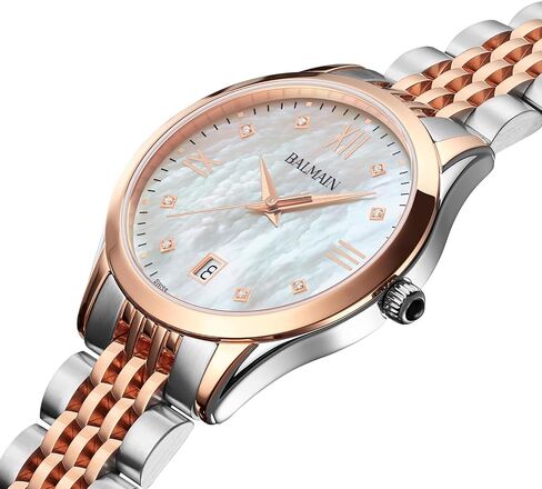 Balmain, Lady, Classic R, Bicolor (Steel and Pink PVD), Swiss Made, Quartz, White, Stainless Steel 316L, B43183182U in Saudi Arabia