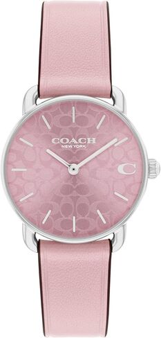 ساعة كوارتز نسائية من COACH Elliot - هيكل من الفولاذ المقاوم للصدأ، حزام جلدي، قرص بسيط مع عصا وعلامات أرقام - ساعة رسمية للاستخدام اليومي - هدية لها 28 ملم in Kuwait