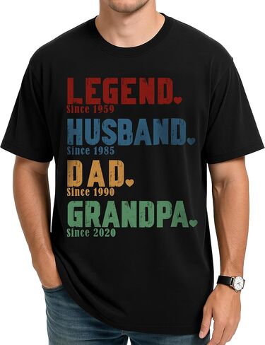 Custom Legend Dad Grandpa Shirt with Nickname Est Year for Grandpa Dad Husband, Custom Dad Shirt for Father's Day in Saudi Arabia