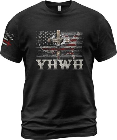 YHWH Shirt, Cross Shirt for Men, Christian Shirts for Men, Religious Shirts, Mens Christian Tshirts in Kuwait