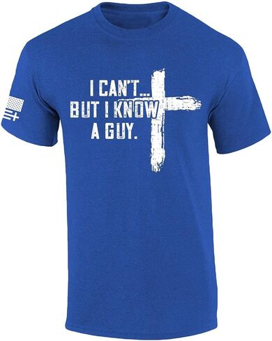 Trenz Shirt Company Men's Christian Tshirt I Can't But I Know A Guy Cross Short Sleeve T-Shirt in Kuwait