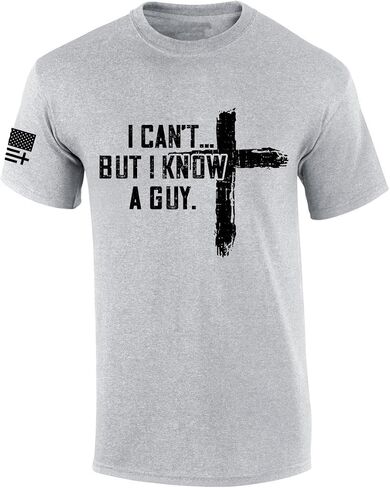 Trenz Shirt Company Men's Christian Tshirt I Can't But I Know A Guy Cross Short Sleeve T-Shirt in Kuwait