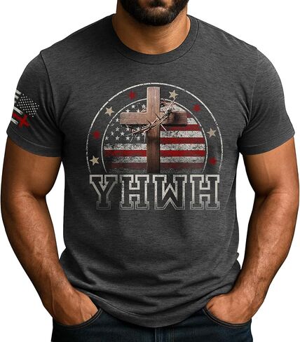 YHWH Shirt, Cross Shirt for Men, Christian Shirts for Men, Religious Shirts, Mens Christian Tshirts in Kuwait