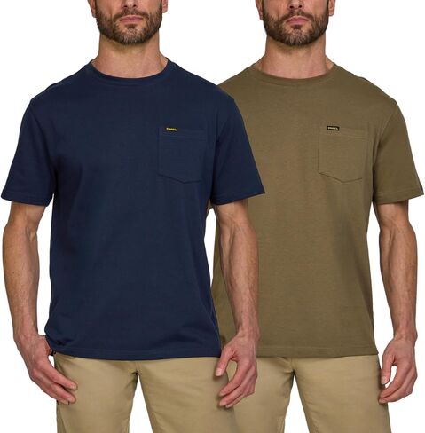 STANLEY Heavyweight T Shirts for Men - 2 Pack Mens T-Shirts with Chest Pocket, Thick Short Sleeve Cotton Work Shirts for Men in Kuwait