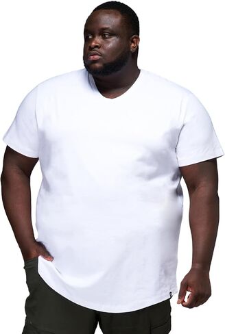 STRONGSIZE Men's Big and Tall V-Neck T-Shirts – Stretch Cotton Tee Sizes XL–8XL (Regular & Longer Length) in Saudi Arabia