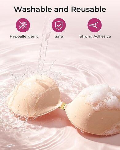 Boobas Sticky Bra Adhesive Strapless Backless Invisible Bra Reusable Push Up for Women Party in Saudi Arabia