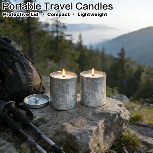 Citronella Candles Outdoor, 2 Pack 8oz Each, Natural Soy Wax with Citronella Oil, Long-Lasting 60H Burn Time, Silver Tin Candle Set for Patio, Garden, Deck, Backyard, Camping, Summer Nights in Saudi Arabia