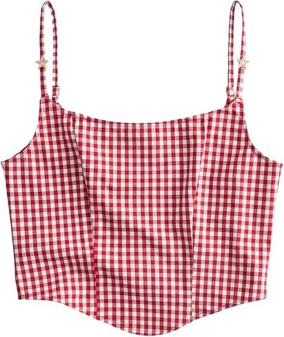 Guess Women's Marilyn Bustier Vichy Top in Kuwait
