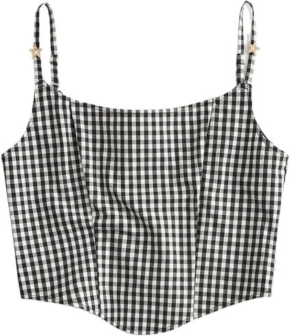 Guess Women's Marilyn Bustier Vichy Top in Kuwait