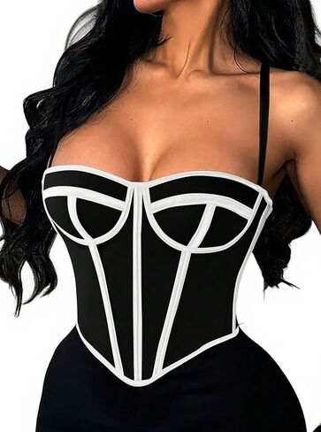LovelyWholesale Corset Tops for Women Backless Corset Bustier Top Sexy Party Club in Kuwait