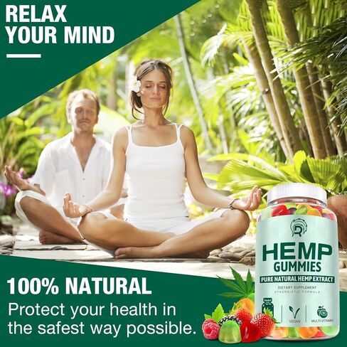 Hemp Gummies (3 Pack) for Sleep, Pain, Anxiety - High Potency Extra Strength Hemp Oil Gummies - Low Sugar Organic Bear Edible Candy Hеmp Supplement Gummy in Saudi Arabia