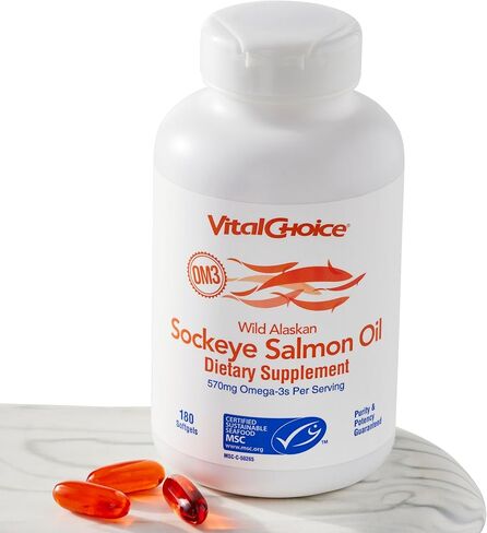 Vital Choice MSC Wild Alaskan Sockeye Salmon Oil Dietary Supplement, 180 Softgels in Saudi Arabia