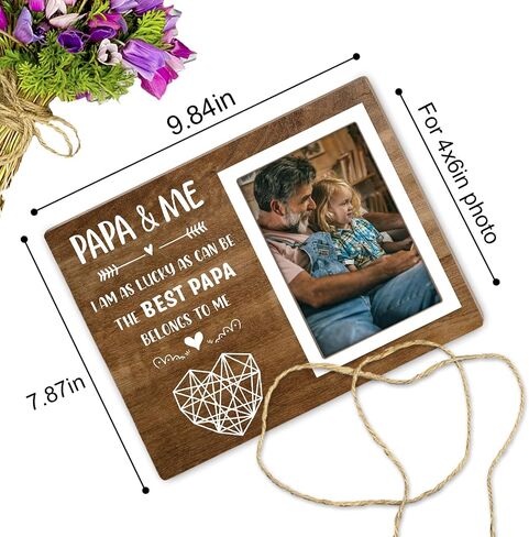 Grandpa Picture Frame, PaPa Photo Frame, Gift for Grandpa Papa from Grandson Granddaughter,Papa Gifts from Grandkids, Birthday, Christmas, Father's Day, PAPA & ME 4x6 Photo12P112 in Kuwait