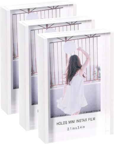 Instax Mini Picture Frames for Polaroid & Fujifilm Instax Mini Camera/ Printer Film, 2x3 Cute Polaroid Photo Frame, Tabletop Small Picture Display Holder for Instant Photo, Iridescent Acrylic, 3 Pack in Kuwait