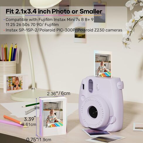 إطارات صور Instax Mini لكاميرا Polaroid وFujifilm Instax Mini Camera/فيلم الطابعة، إطار صور بولارويد لطيف مقاس 2x3، حامل عرض صور صغير على سطح الطاولة للصور الفورية، أكريليك قزحي الألوان، 3 عبوات in Saudi Arabia