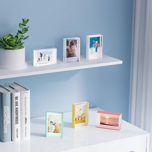 إطارات صور Instax Mini لكاميرا Polaroid وFujifilm Instax Mini Camera/فيلم الطابعة، إطار صور بولارويد لطيف مقاس 2x3، حامل عرض صور صغير على سطح الطاولة للصور الفورية، أكريليك قزحي الألوان، 3 عبوات in Saudi Arabia