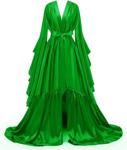 yinyyinhs Bridal Robe Long Silk Satin Bridesmaid Wedding Robes Nightgown Bathrobe Sleepwear Maternity Photoshoot Dress in Saudi Arabia