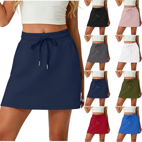 Skorts for Women 2026 Trendy High Waisted Stretch Summer Casual Skort with Built in Shorts Pockets Work Office in Saudi Arabia