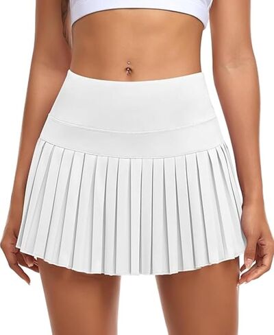 Women's Pleated Tennis Skirt with Built in Shorts,High Waisted, Athletic Workout Skorts with Pockets for Sports Running in Kuwait
