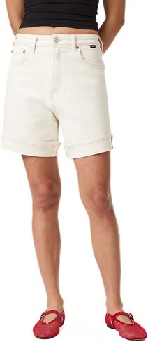Mavi Women's Heidi High Rise Straight Leg Denim Shorts in Kuwait