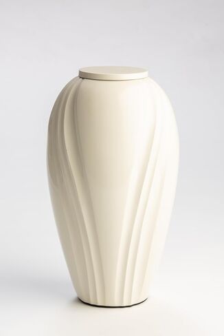 GR8 Keepsakes Lotus Modern Ivory Cremation Urn for Human Ashes Adult | Architect Designed, Premium Aluminum, Large Adult Urn, Soft Ivory Finish, Secure Screw-Top Lid, For Home Display in Saudi Arabia